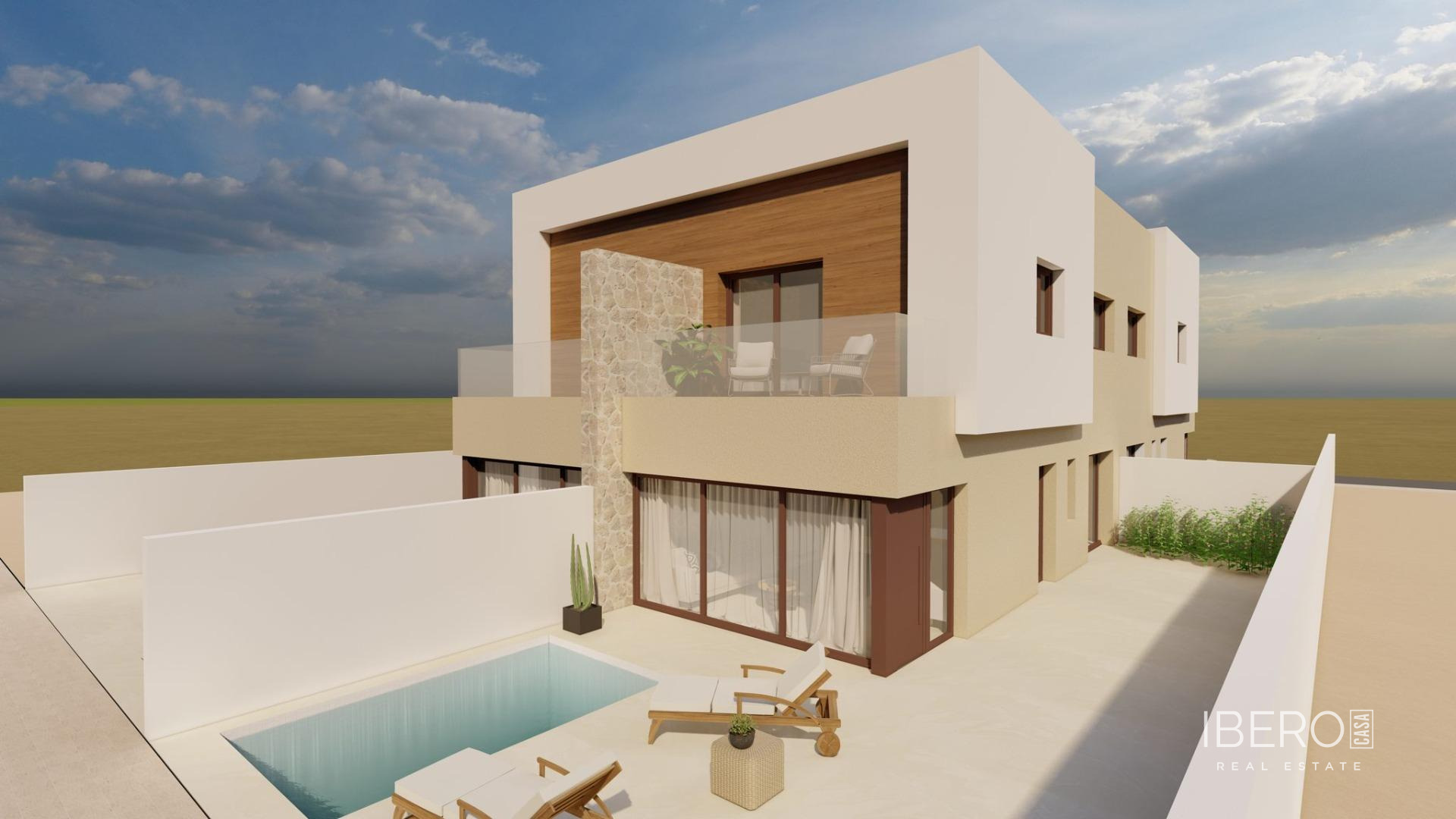 Rozestavěný dům 100 m² se střešní terasou, San Javier