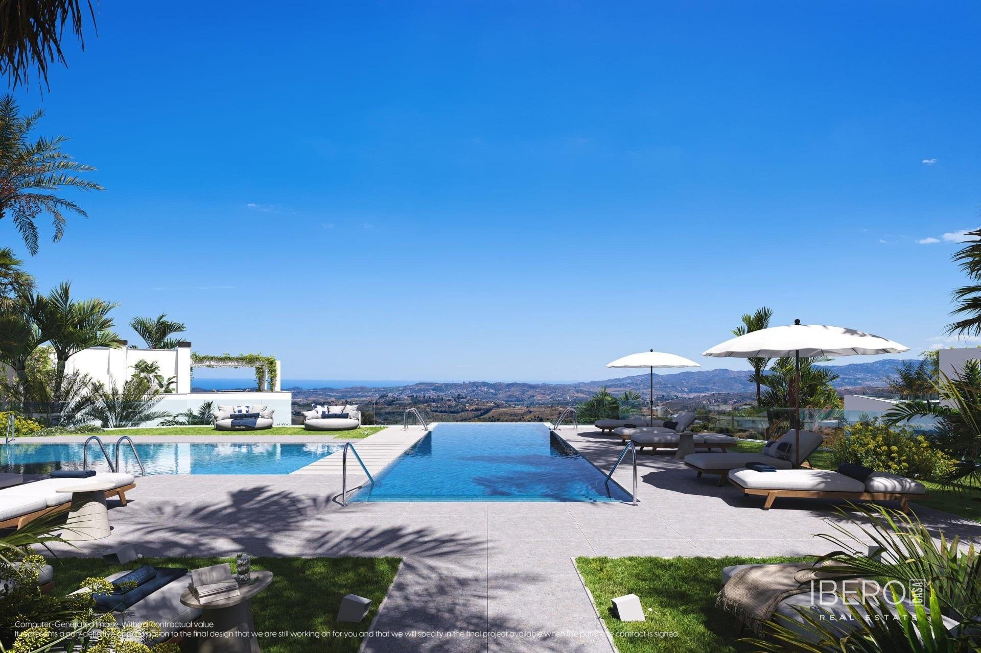 Rozestavěný apartmán se 2 ložnicemi a výhledem na moře, Mijas