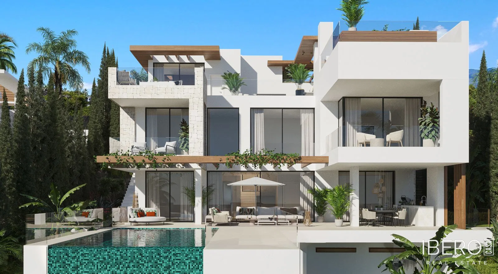 Nový dům se 3 ložnicemi a výhledem na moře, Estepona