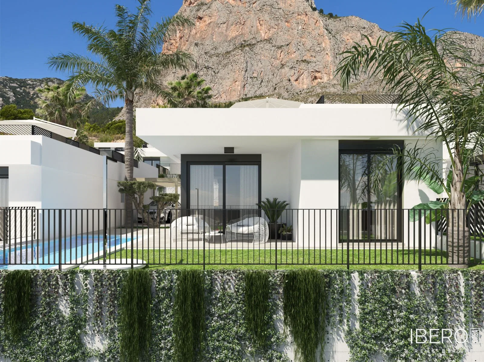 New-build 3-bedroom house with sea view, Polop