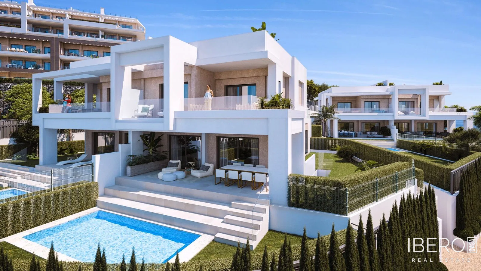Nový dům se 3 ložnicemi a výhledem na moře, Estepona