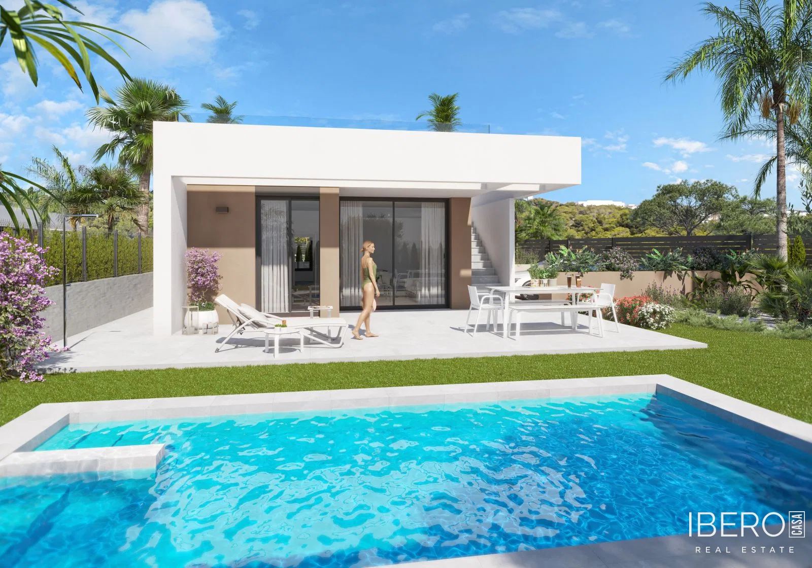 Casa de obra nueva de 3 dormitorios con vistas al mar, Vera Playa